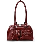 Juoxeepy Ita Bag Cute Bow Purse Aesthetic Japanese Shoulder Bag Faux Leather Tote Bag Y2k Red Handbag Purse
