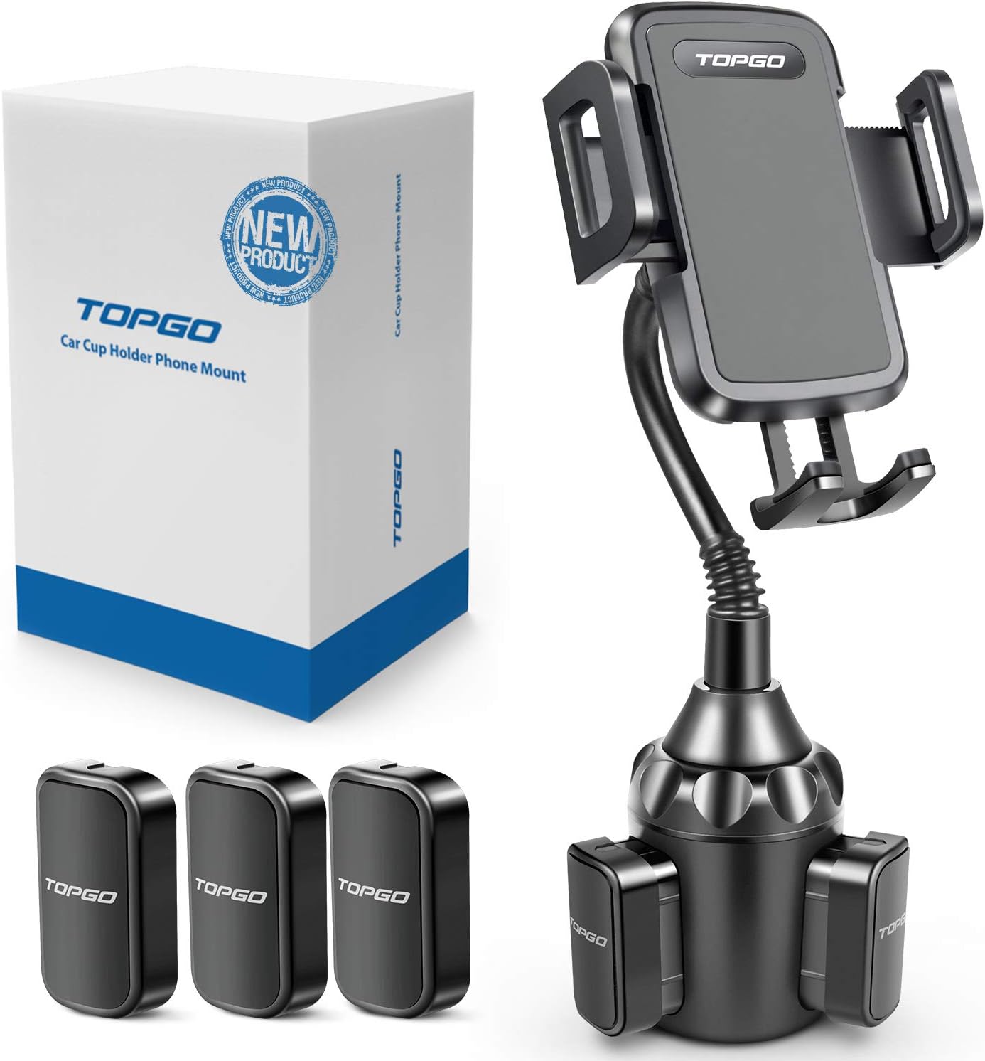 [Upgraded] Car Cup Holder Phone Mount Adjustable Gooseneck Automobile