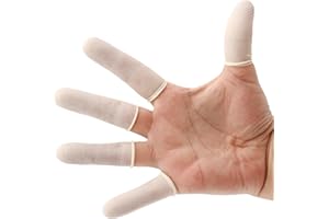 WEELIKMA 100 Pcs Non-Slip Latex Finger Cots Disposable Antistatic Finger Cots Finger Covers Protection Finger Sleeve for Arts and Crafts Electronic Repair,Industrial Applications(White)