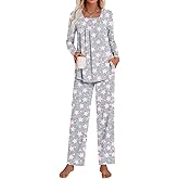 LONGYUAN Women's Pajamas Sets 2 Piece Lounge Pjs Long Sleeve Sleepwear Soft 2026 Fall Winter