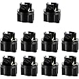 WLJH 10pcs T5 Twist Lock Socket 74 73 37 2721 Wedge Base 3/8" 9 mm Socket Dashboard Instrument Panel Cluster Plug Lamp Dash Light Bulbs Socket 12V