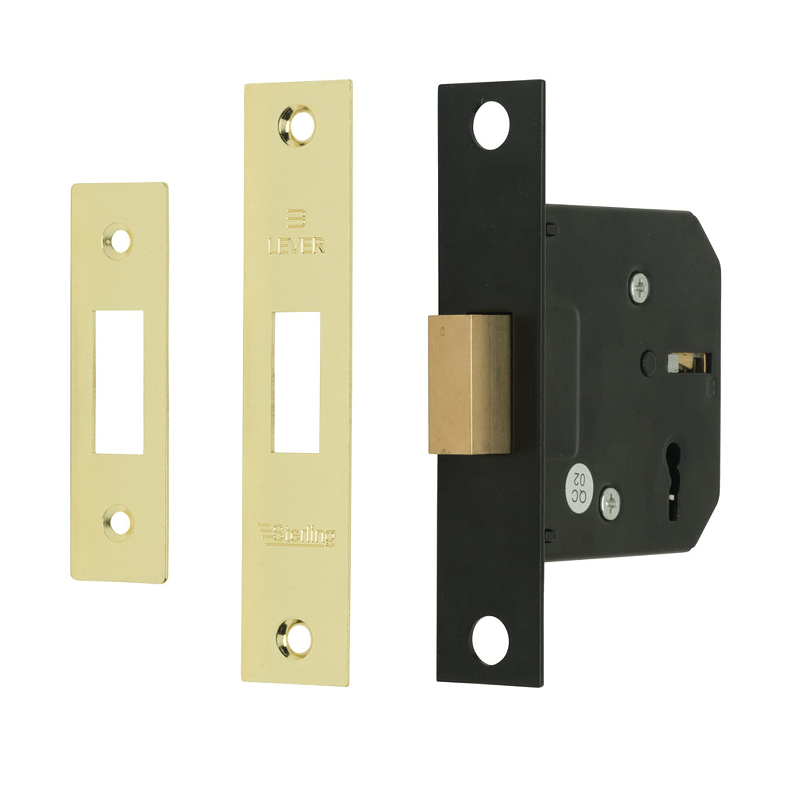 Sterling MLD330 3-inch/76mm 3-Lever Deadlock - Brass