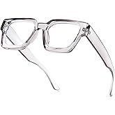 FEISEDY Retro Blue Light Blocking Glasses for Women Men 90s Classic Rectangle Frame Thick Chic Computer Eyeglasses B2383R