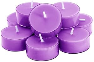 DEYBBY Scented Soy Wax Tealight Candles Bulk, Lavender Aromatherapy Candle for Stress Relief, Clear Cup Long Lasting, for for Relaxation, Spa and Bath|Pack of 12