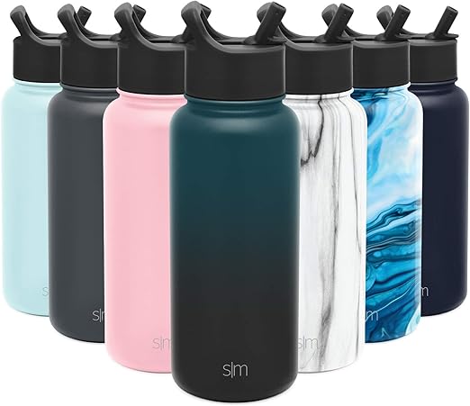 flask water bottle with straw