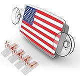 NEW EZ Pass, IPass Tag Holder / Transponder Holder / Toll Pass Windshield Mount / Made in USA / Premium Quality with 3M DualLock Strips and Decorative UV Sticker - US FLAG