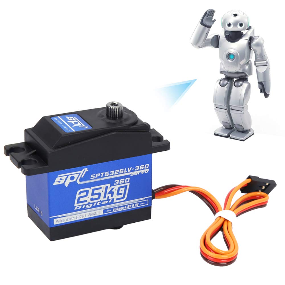 25kg Standard Digital Servo 360-Degree Continuous Rotation 1500us / 330Hz for RC Cars Robots and DIY Projects