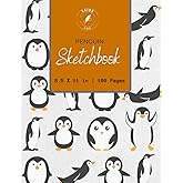 Penguin Sketchbook: Capture Your Ideas, Sketches, and Doodles | Penguin-Inspired Large Size Sketch Book