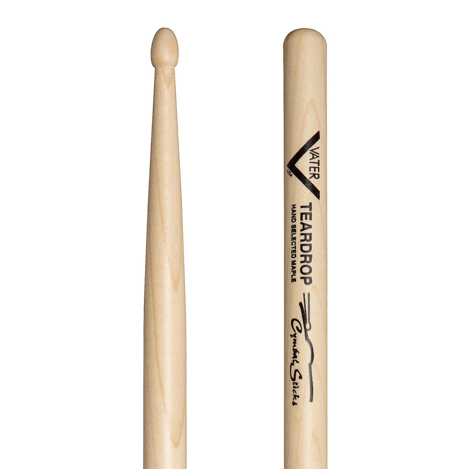 Vater Drumsticks VMCTW - Cymbal Drumstick - Sugar Maple - Teardrop Wood Tip