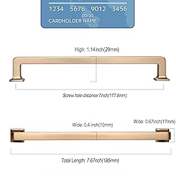 9BUILD 6 Pack 7 Inch Cabinet Handles Champagne