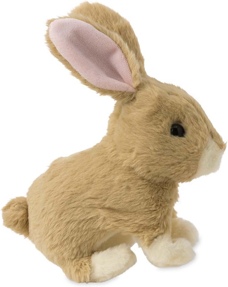 HearthSong Soft Hopping Bunny, Hops, Wiggles Ears, Wrinkles Nose, 8" H