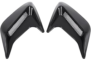 KUULEYN Air Flow Vent Hood 1 Pair Car Decorative Air Scoop Outlet Flow Intake Hood Vent Bonnet Universal DIY(black)