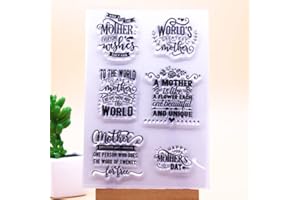 LILY CRAFT Linda Craft 1pc Happy Mother's Day World Greatest Mother Clear Stamps for Card Making Decoration and DIY Scrapbooking 21122801 15x13cm