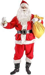 iZoeL Santa Claus Costume Accessories Kit Men Women Hat Beard Wig Bag view 5