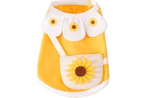 Dog Dresses Summer Puppy Sunflower Dress Soft Breathable Dog Cotton Outfits Pet Floral Princess Dress for Small Dogs Cats Clo
