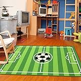 Furnish my Place 680 Strips Rectangle 3'3 X 5 Soccer Field Ground Kids Play Area Rug, 3'3