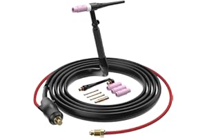 ARCCAPTAIN TIG Welding Gun, WP-17V Argon TIG Torch with 13FT Red Air Hose and 35-50mm Connector, Lift Tig Torch 150amp with 13FT Cable for ARCCAPTAIN ARC200, MIG200, MIG250, ARC205 Pro and MIG205 Pro