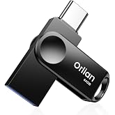64GB USB C Flash Drive, Dual USB 3.0 Type-C &amp; USB-A Thumb Drive | Up to 110MB/s, Metal Swivel Design, Portable Memory Stick for iPhone 15/16/17, Android, Tablet, PC and More
