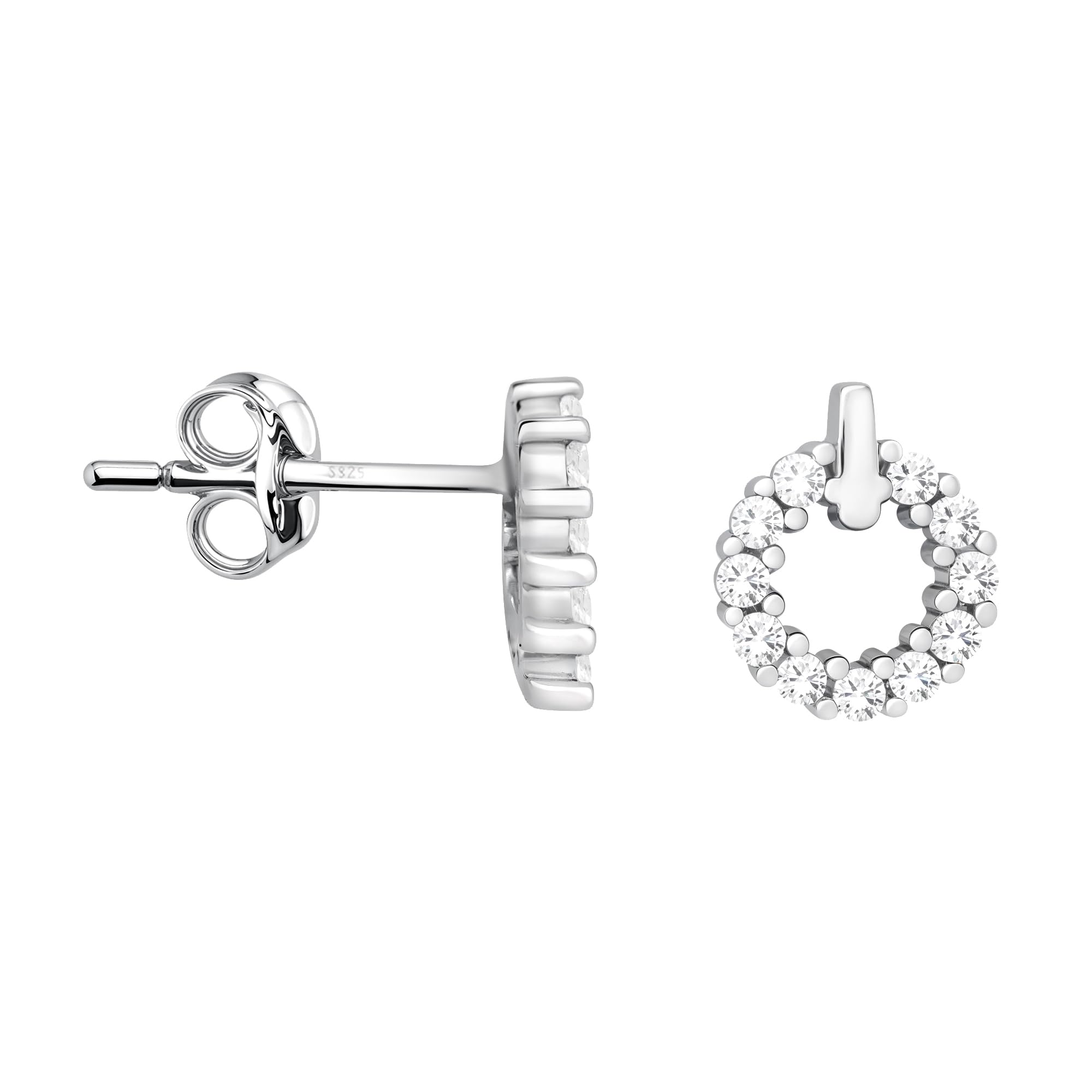SOFIA MILANI - Women's Earrings 925 Silver - with Zirconia Stones - Circle Stud Earrings - 20610