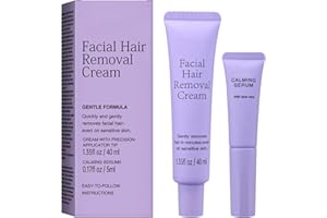 Luuma Facial Hair Removal Cream, Gentle Hairs Removers with Serum for Women, Long-Lasting Depilatory Cream for All Skin Types (1)