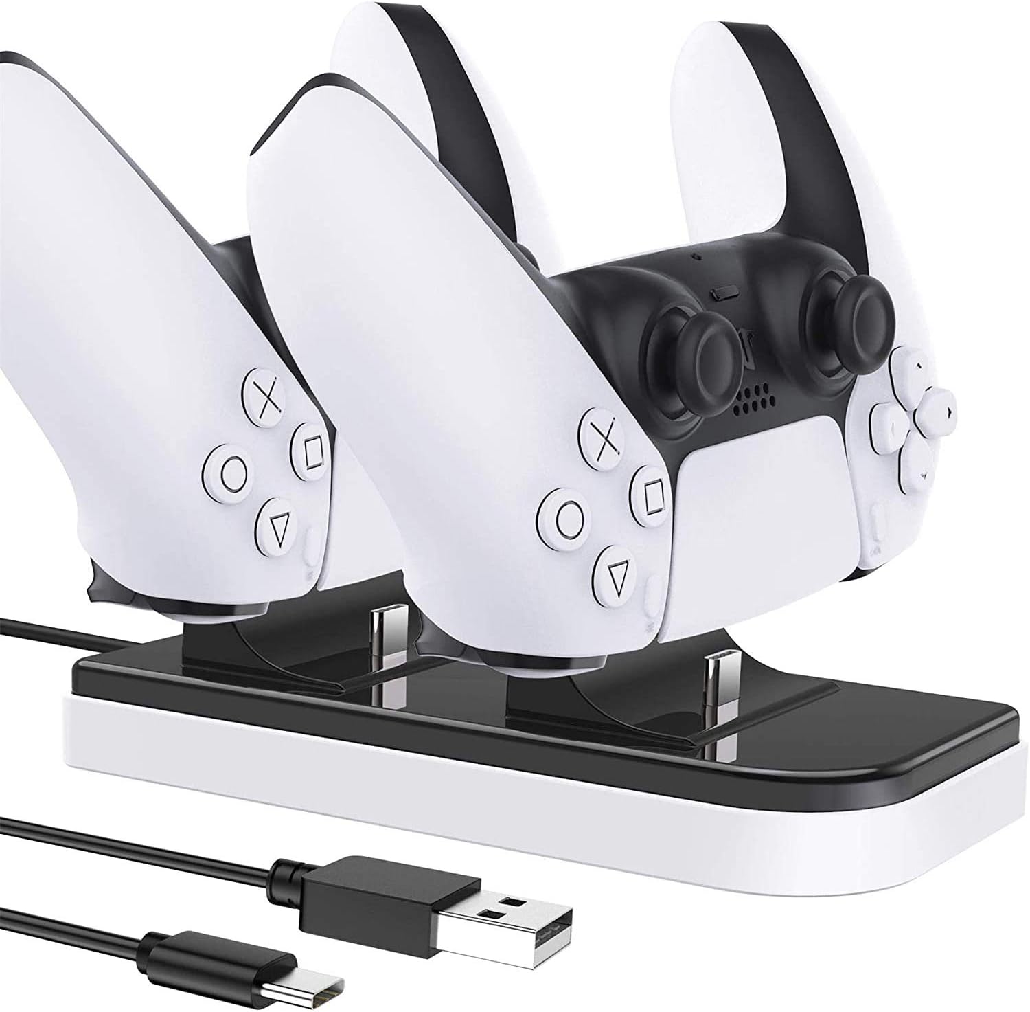 PS5 Controller Charger, PS5 DualSense Controller Twin Docking Station, ECOSI PS5 Controller