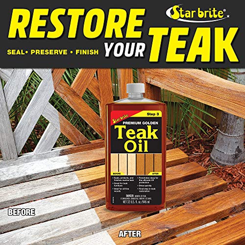 STAR BRITE Premium Golden Teak Oil Sealer, Preserver, & Finish for