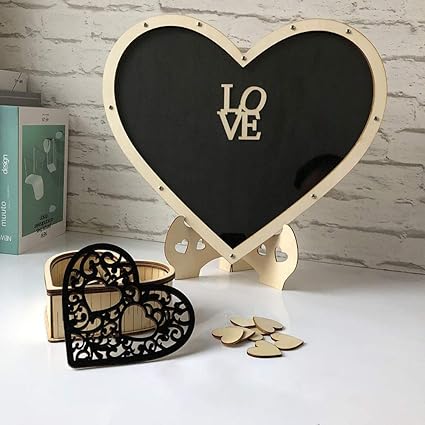 Zxgqf Libro De Invitados Alternativo Para Boda Boda Unico De Madera Libro De Invitados Rustico Personalizado Cuadro De Firmas Con Corazones Para Tu Boda 80 Corazones Silver Amazon Es Hogar