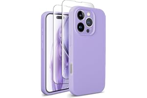 SUW Compatible with iPhone 16 Pro Case, [Compatible with MagSafe] 6.3" Silicone Case with[2 Screen Protectors][Full Camera Protection],Soft Anti-Scratch Microfiber Lining Inside, Clove Purple