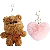 vaxvvik 8 Inch Plush Bear Keychain, Bag Charms for Handbag, Backpack Accessories Pendant