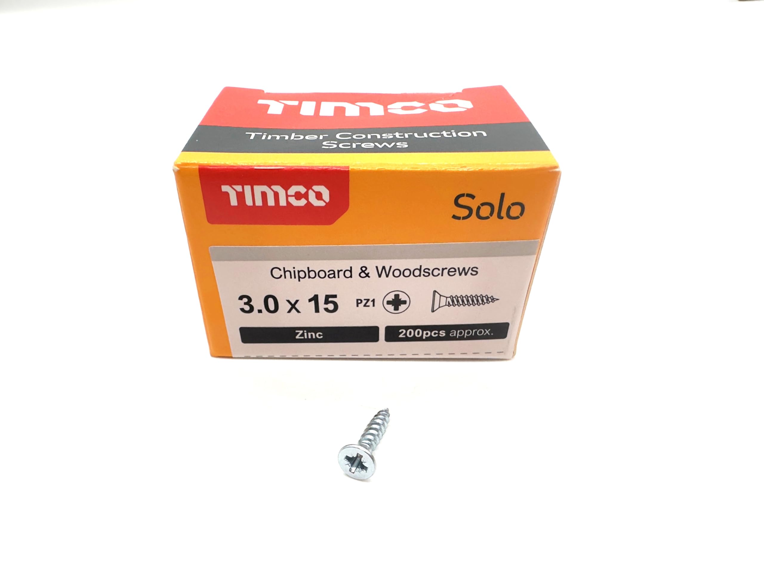 200 Pcs Silver Wood Screws Double Countersunk General Purpose (3mm x 15mm)