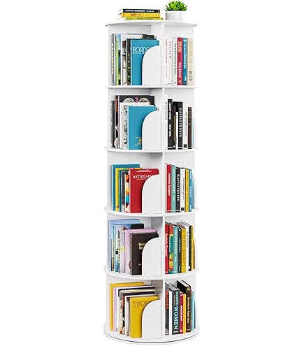 Amazon.com: Nidouillet Rotating Bookshelf Tower, 5 Tier Spinning