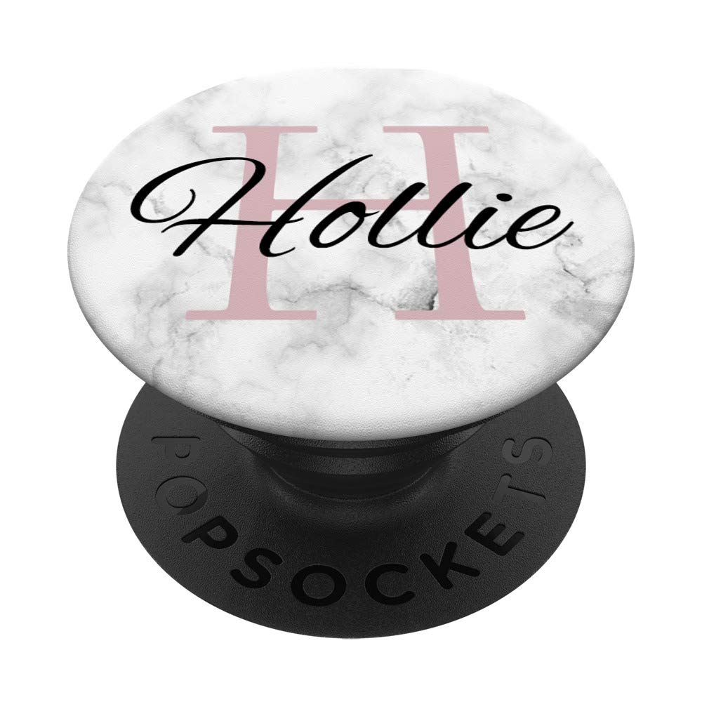 PopSockets Hollie Rose Pink Monogram Letter H Girls Personalized PopSockets PopGrip: Swappable Grip for Phones & Tablets