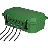 WELKIN Heavy-Duty Outdoor Electrical Box (15.3 * 5.4 * 8.9 inch), IP54 Weatherproof Waterproof Extension Cord Cover, Protect Outlet, Plug, Timer, Power Strip, Holiday Lights (Green)