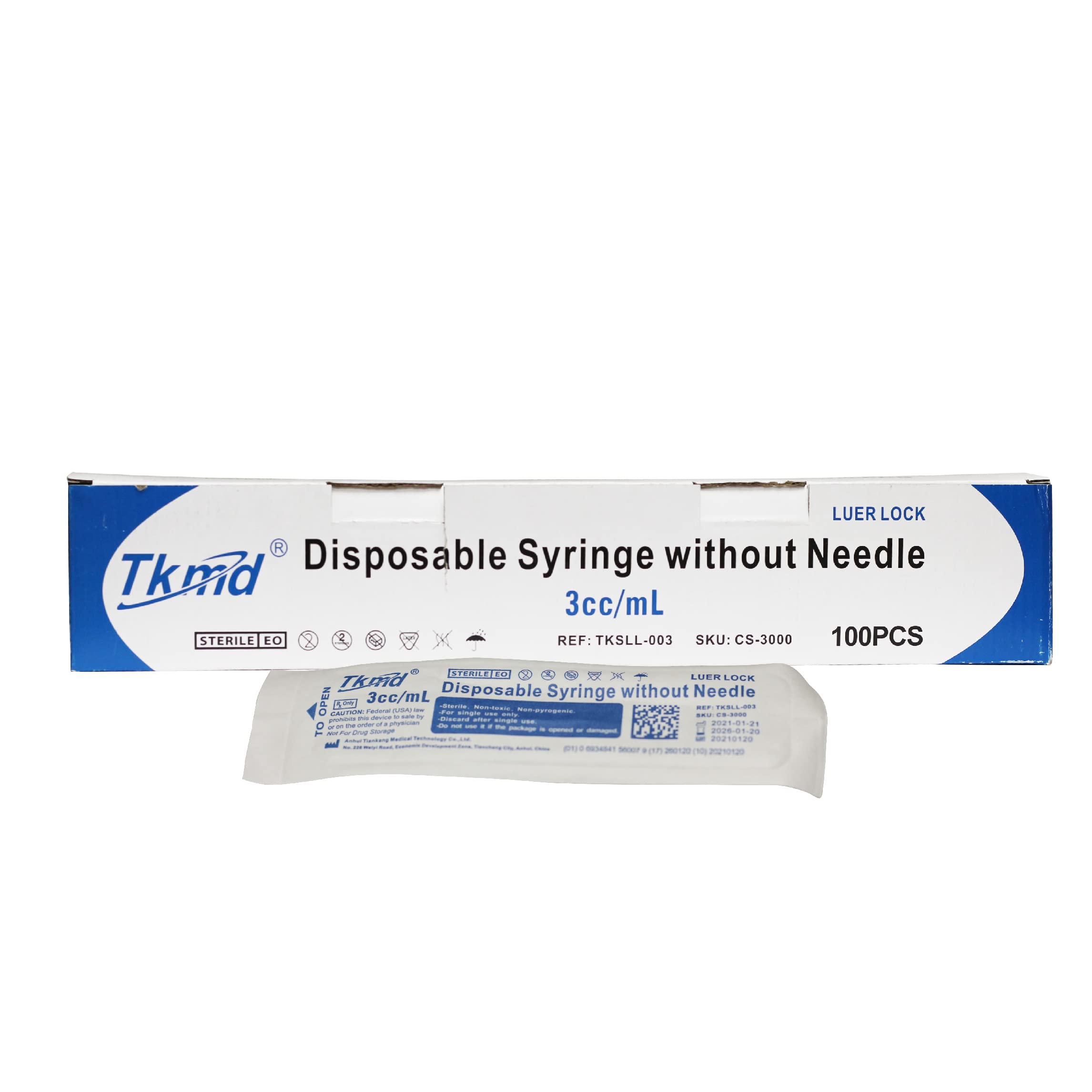 Photo 1 of *****Factory seal*****
3ml Syringe with Luer Lock Tip, Disposable, Individually Sealed, TKMD, Box of 100, (No Needles Included)