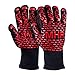 Extreme Heat Resistant Gloves for BBQ Grilling And Fireplace Long Cuff Forearm Protection Silicone Grip Good For Smoker Baking Cooking Oven Mitts Or Camping Gloves (1 Pair)