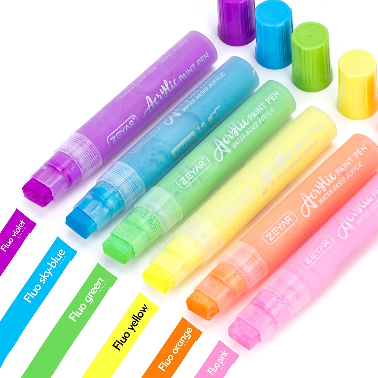 ZEYAR Jumbo Paint Marker Pens Water Based Acrylic 15mm Felt Tip zeyar-jumbo-paint-marker-pens-water-based-acrylic-15mm-felt-tip
