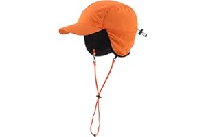 Home Prefer Waterproof Men's Winter Hats with Visor Warm Fleece Lined Baseball Cap Earflaps Trooper Trapper Hat for Men
