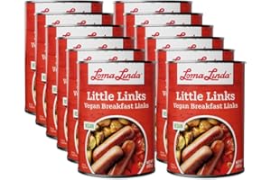 Vegan Breakfast Sausage Plant Based - Loma Linda Little Links Meatless Protein, Vegetarian Mini Hot Dogs, High Protein Meat Alternative, Non-GMO, Ready to Eat, 15 oz Cans (12 Pack)