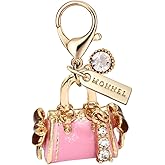 MC50 3D Pink Handbag Lobster Clasp Charms Pendants with Pouch Bag (Pink ,1 piece)