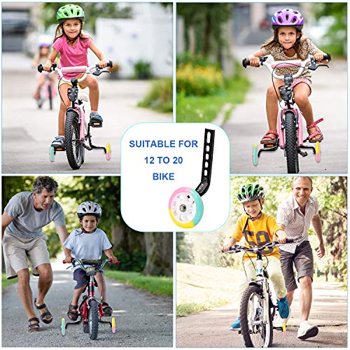 FORTOP Bike Training Wheels Heavy Duty Rear with Stabilizers Mounted Kit for Kids Boy Girls Distinctive Colorful Bicycle Training Wheels of 12 14 16 18 20 Inch (Light Version)