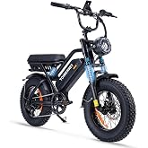 TONNERREY Electric Bike for Teens Adults, 16'' 750W 20MPH 48V 15.6Ah Ebike | 56 Miles Long Range, Full Suspension, Fat Tire, Class 2 Electric Bicycle, Turn Signals, City &amp; School Commute, Fits 4'9"-5'7"
