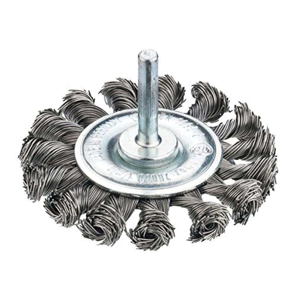 Connex COM214075 Round Brush Plaited for Drilling Machine of Steel Wire, Grey/Silver, 75 mm