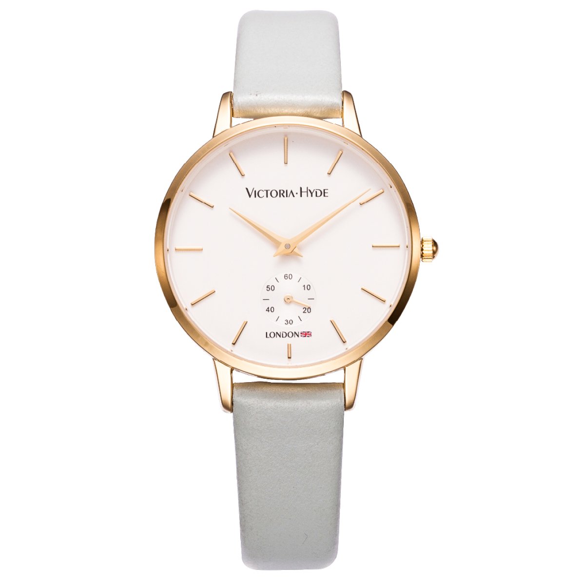 VICTORIA HYDE Fashion Elegant Women Watch with Clear White Dial Analog Quartz Detachable Genuine Leather Strap