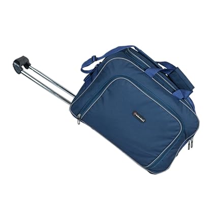 Indian Riders Polyester Travel Bag with Trolley (Navy Blue)