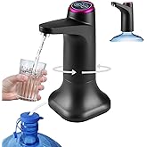 BALLMENT Water Pump for 5 Gallon Jug, Electric Water Dispenser, USB Rechargeable Portable Automatic Pump with Mobile Base for RV, Camping, Home, Office - Black