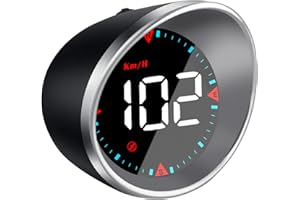 Wjiang Auto Car HUD Head Up Display KMH & MPH Digital GPS Smart Speedometer with OverSpeed Alarm Fatigue Driving Warning, Navigation Compass, 2.4'' LCD Screen, USB Plug & Play, for All Vehicle