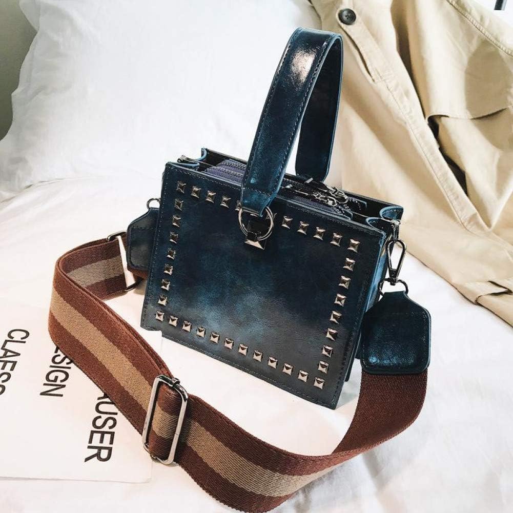 HKDUC Rivet Small Square Bags Fashion Handbags Design Women'S Shoulder Handbags Ladies Totes Women Crossbody Bag