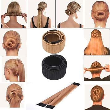 Coolster Damen Haarstyling Diy Tool Donut Hair Bun Maker Fashion Haare Dutt Styling Werkzeug Haarknoten Frisurenhilfe Schwarz