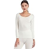 Mcilia Women's Ultrathin Modal Thermal Baselayer Top Scoop Neck Long Sleeve Undershirt