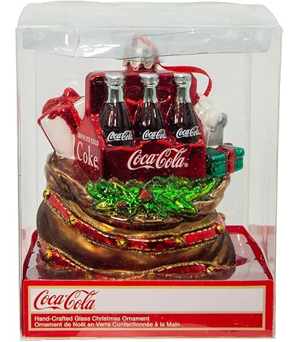 Coca-Cola Kurt Adler Glass Santa Ornamento, 12,7 cm